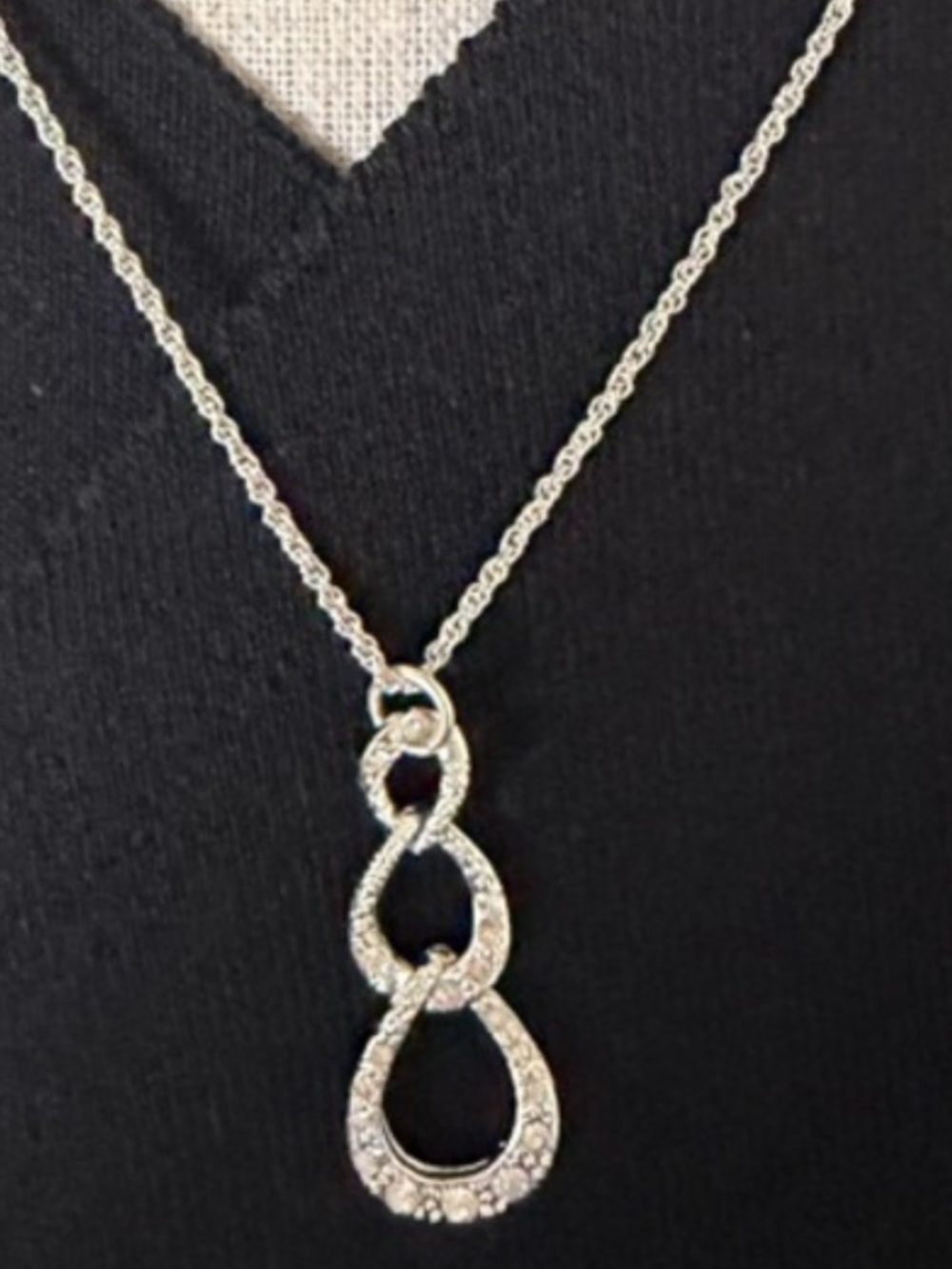 From Avon, Delicate Silver Box Chain Necklace with pendant
